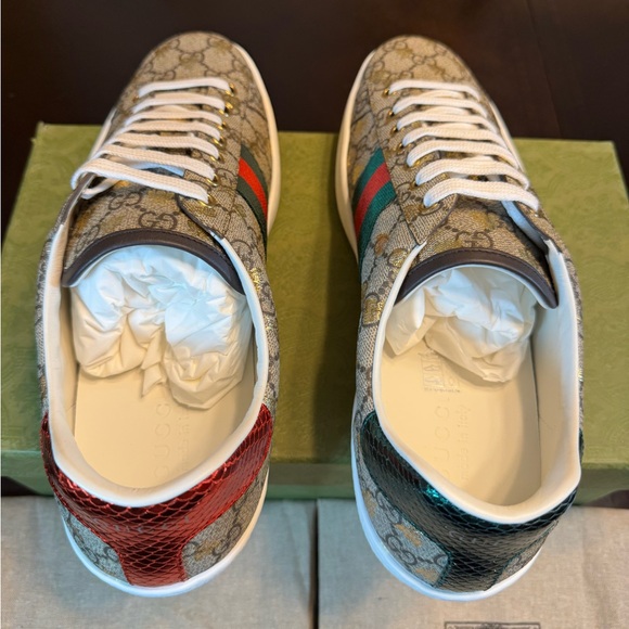 New Authentic Gucci Ace GG Supreme Logo Bees Sneaker Shoes Size UK 12 / US 12.5 - Picture 11 of 15